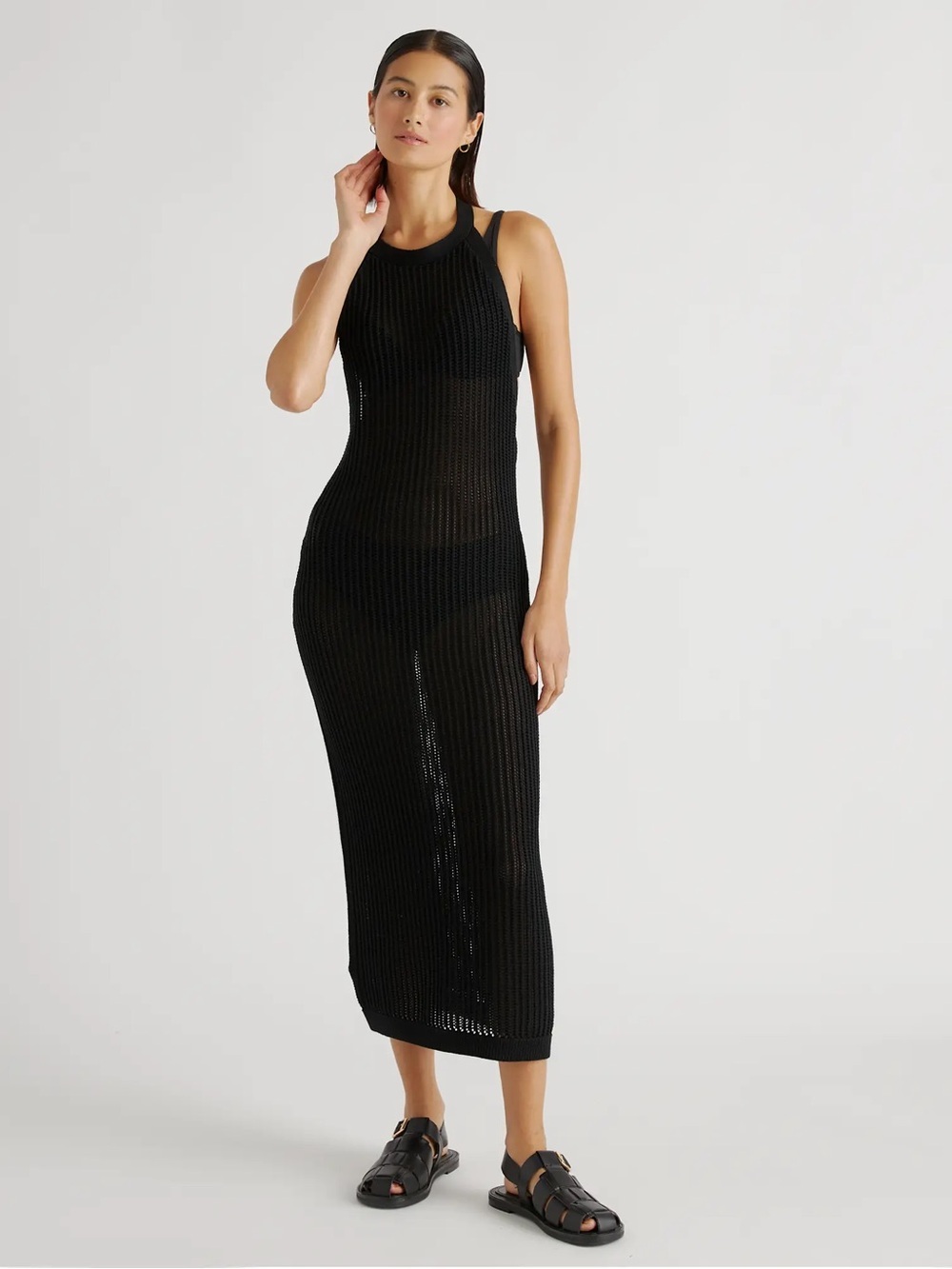 Quince 100% Organic Cotton Open-Knit Cover-Up Maxi Dress - Picture 3 of 6